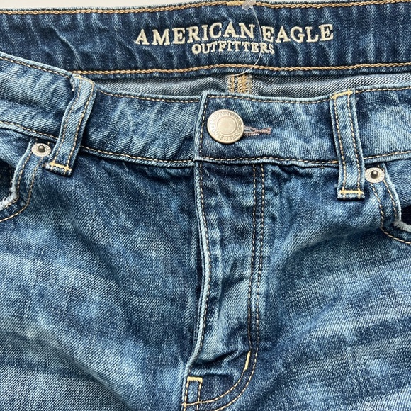 American Eagle Outfitters Blue Distressed Denim Shorts - Picture 2 of 5